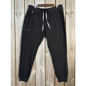 Figs Black Joggers with White Drawstring